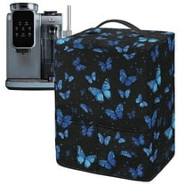 ZIATUBLES Ice Cream Maker Cover Compatible with Ninja Creami NC501/NC301/NC299amz, Kitchen Appliance Dust Decor Cover with Front Accessory Pocket, Blue Butterfly Print