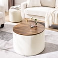 thumbnail image 4 of High-Quality Round Chenille Ottoman | Can Be Used as Table, Easy to Clean, No Assembly Needed, 4 of 6