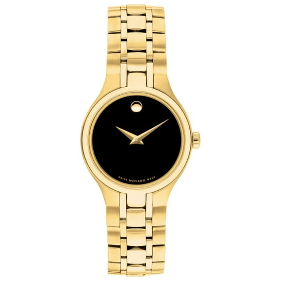 Movado 0607228 Women's Movado Collection Gold-Tone Black Dial Swiss Quartz Watch