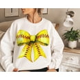 thumbnail image 2 of Retro Softball Bow Sweatshirt and Hoodie Coquette Bow Softball Shirt Mama Mom Sweater Gift, 2 of 4