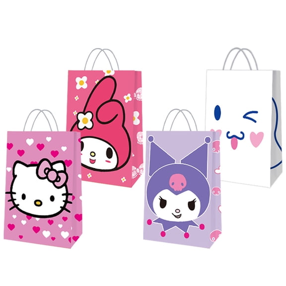 Kawaii Gift Bags Birthday Hello KT Party Paper Favor Bags with Handles,Birthday Crafts Wedding Party Supplies