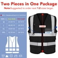 thumbnail image 2 of Chaleco de seguridad XPCARE reflectante, paquete de 2 con bolsillos, negro, 2 of 7