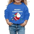 thumbnail image 2 of Boys Sweatshirts Girls Christmas Print Crew Neck Hoodless Sweatshirt Long Sleeve Pullover Blue 3-4 Years, 2 of 4