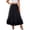 Black, variant on Womens Solid Color Chiffon Layered Skirt Flowy Puffy Hem Flounce Party Dress Ruffle Waist Ankle Length Skirt Purple One Size