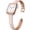 Pink with Rose Gold, variant on BANDOVA Slim Genuine Leather Band Compatible with Apple Watch, Women's Thin Replacement Strap, Brown with Rose Gold, 38/40/41mm