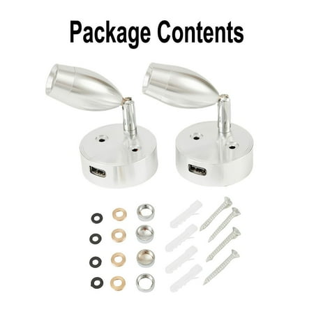 

2X 12V Led Interior Spot Reading Light Camper Van Caravan Boat Touch Switch Usb