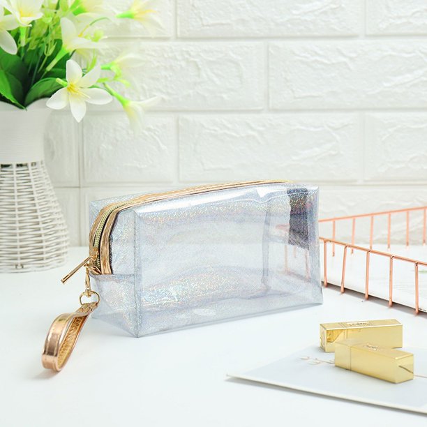 Bolsa de cosméticos láser, bolsa de cosméticos transparente de PVC, bolsa de lavado de anís, bolsa de almacenamiento de viaje impermeable multifuncional de gran capacidad