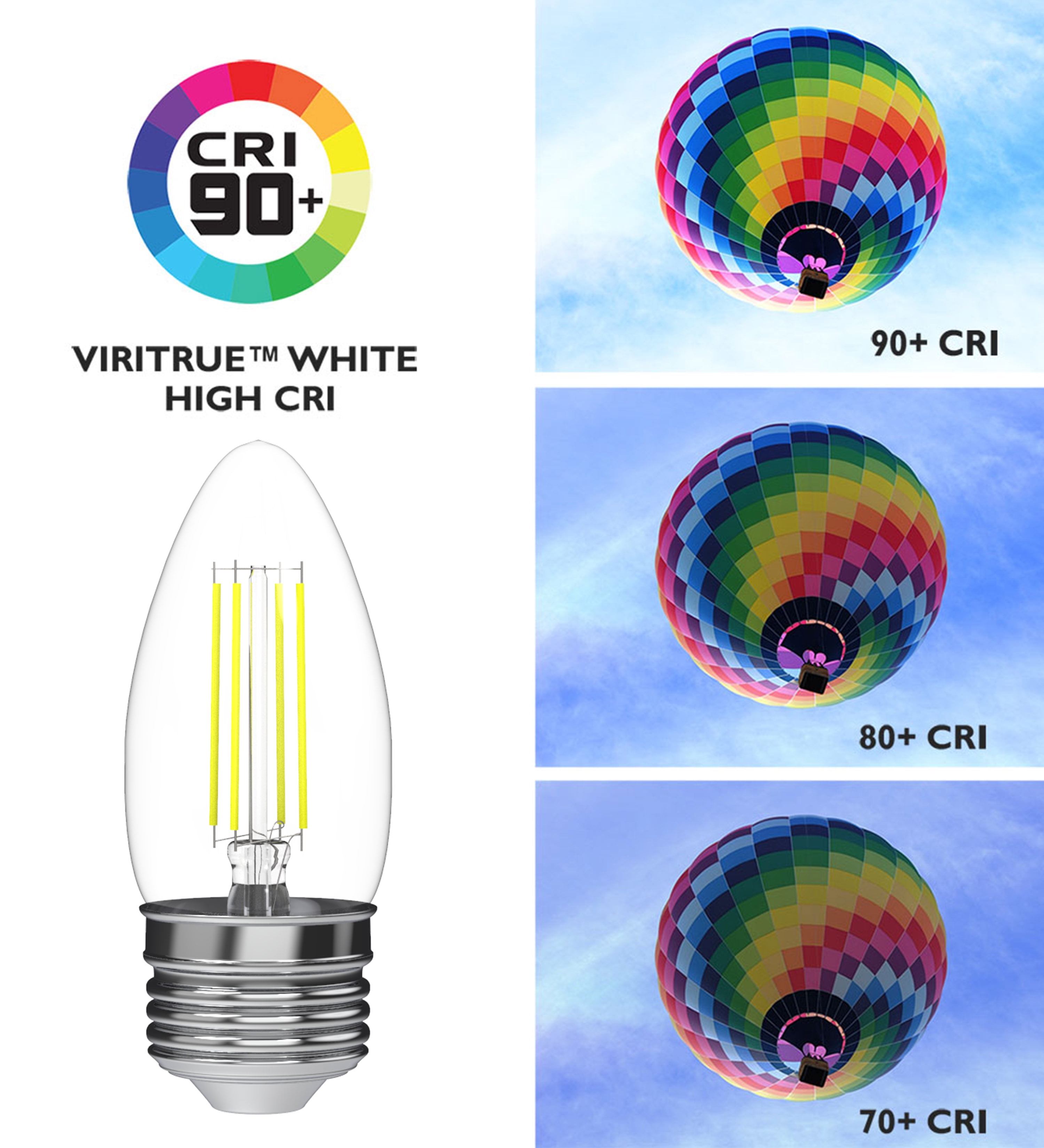 B10 Warm White 2700K E26 led Bulb Base Pack of 96 Viribright LED