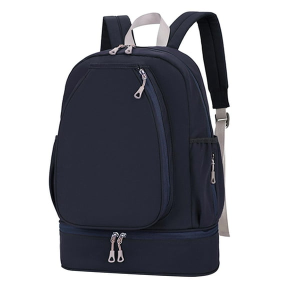 Bolsa de tenis Mochila de lona con capacidad para 3 raquetas Bolsillo lateral con compartimento para zapatos azul