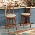 thumbnail image 4 of Gymax 25'' Swivel Counter Barstools Set of 4 w/Backrest & Upholstered Seat Footrest, 4 of 10