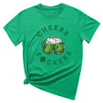 thumbnail image 2 of Fiudx Ofertas de La Semana Camiseta Estampada Del Día de San Patricio para Mujer con Cuello Redondo y Top de Manga Corta, 2 of 4