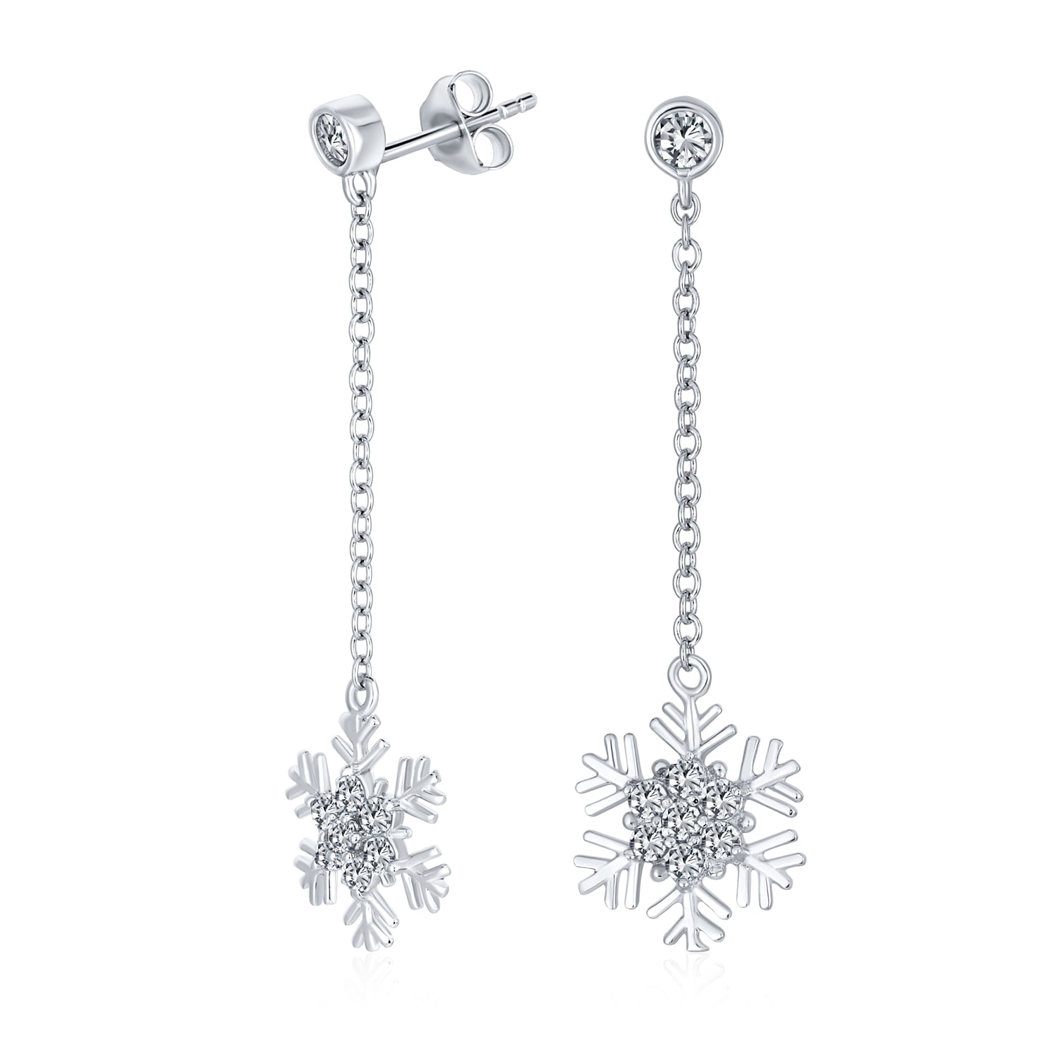 Light dangle snowflake earrings