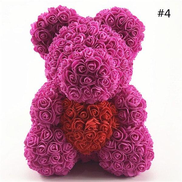 25cm Rose Bear Teddy Bear Confession Bear Rose Bear Mother's Day Christmas Girlfriend Birthday Valentine's Day Anniversary GiftNo box Gao Jinjia LED