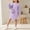 Purple, variant on QSAWXQZ Girls 2PC Ribbed Texture Dress Bubble Puff Long Sleeve Crew Neck Mini Knit Dress with Crossbody Bag 5-6 Years