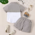 thumbnail image 4 of TOWED22 Toddler Baby Boy Clothes Summer Short Sleeve Truck Print T-Shirt Tops Solid Color Shorts Set Summer Outfit 2Pcs(Grey,18-24 M), 4 of 9