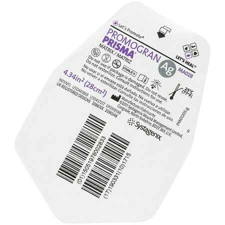 Matrix Wound Dressing - Prisma Matrix Wound Dressing - 4.34 sq. in. - Box of one unit by JNJ, SYSTAGENIX WOUND MNGMNT By Promogran,USA