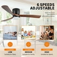 thumbnail image 3 of Eowynic 42-Inch Flush Mount Farmhouse Chandelier Ceiling Fan with Integrated LED Lights and Remote, 3 of 9