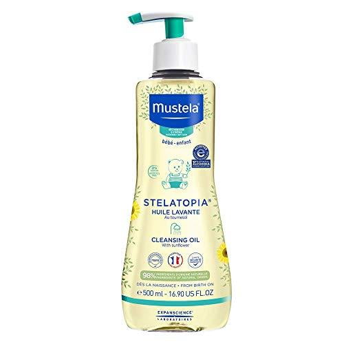 Mustela Stelatopia Cleansing Oil, For Extremely Dry Skin, Fragrance Free, Biodegradable Formula with 98% Natural Ingredients and Sunflower Oil 16.9 fluid_ounces, 1.25 pounds