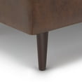 thumbnail image 3 of Shay 34 inch Wide Mid-Century Small Coffee Table Storage Ottoman in Distressed Chestnut Brown Vegan Leather, 3 of 11