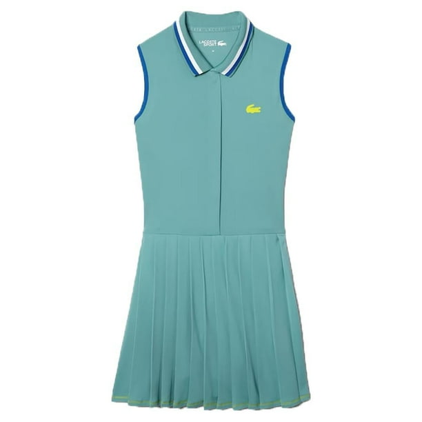 Lacoste Women`s Sleeveless Polo Pleated Tennis Dress with Shorts ( 2