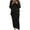 Black, variant on Womens Autumn Winter Solid Color Sweater Sets Cable Knit 2 Piece Outfits