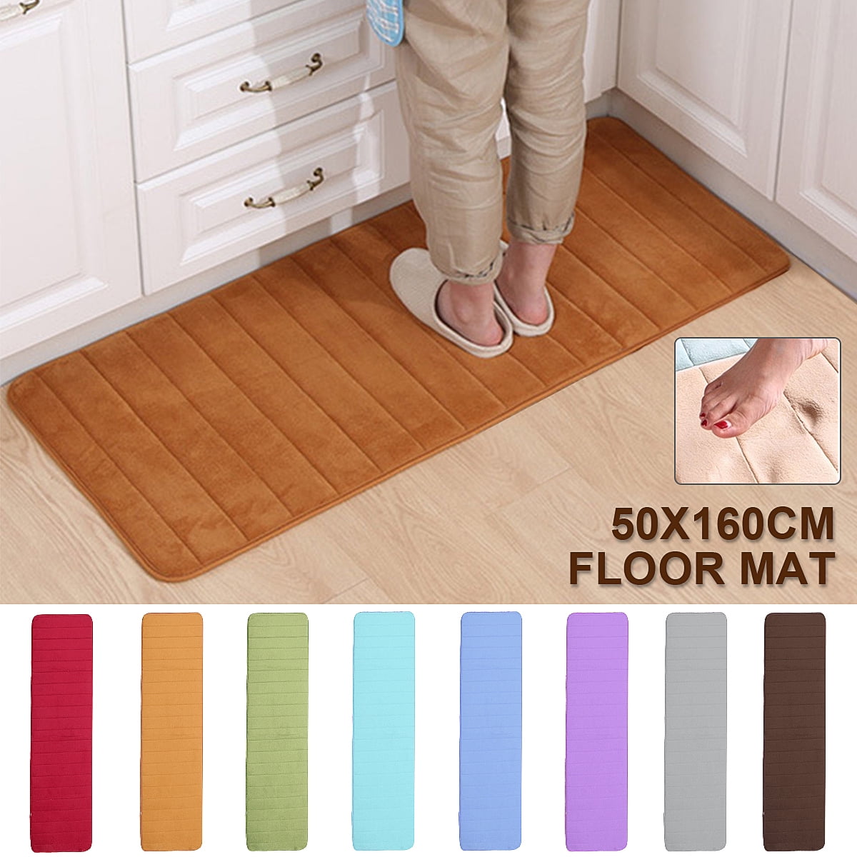 62 X 20 Inch Soft Memory Foam Mat Microfibre Bath Mat Bathroom Bedroom Floor Non Slip Door Mat Bath Long Rectangle Shower Rug Walmart Canada