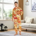 thumbnail image 5 of Gingerbread Houses Pattern Adult onesie Pajamas, Crystal Velvet Ultra Soft Warm Jumpsuit for Men and Women, 5 of 7