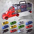 thumbnail image 2 of Tineasur Carrier Truck Toys Mini Transporter Vehicle Model Alloy 13Pcs, 2 of 6