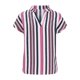 thumbnail image 3 of Camisetas de Manga Corta para las Mujeres Moda Casual Rayas Impreso Hombro a Mangas Cuello en V, 3 of 5
