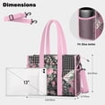 thumbnail image 5 of Teacher Tote Bag,Pioneer Flower Floral Print Pattern Teacher Utility Tote Bag,Large Work Tote Bags for Women with Multiple Pockets,Top Zipper Closure,13.8x10.6x6.7 Inch, 5 of 5