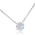 thumbnail image 1 of 1CT Diamond Solitaire Bezel Pendant 14k White Gold 18", 1 of 3