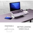 thumbnail image 3 of Function101 Elevate Laptop Stand, Portable Adjustable Ultra-Slim Stand for 13"–15" MacBook and iPad, 4 Positions, Ergonomic Design with Heat Dissipation, Durable Plastic with White Pebble PU Finish, 3 of 6