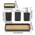 thumbnail image 6 of BlueMake Bathroom Accessories Set,5 Pcs Bathroom Accessory Gift Set, Soap Dispenser, Soap Dish, Toothbrush Holder, Toothbrush Cup, Vanity Tray, Boho, Modern Bathroom Decor (Black), 6 of 8