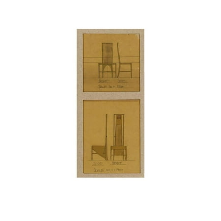 Designs for Chairs Shown in Front and Side Elevations, for the Room De Luxe, Willow Tea Rooms, 1903 Print Wall Art By Charles Rennie (Best Front Elevation Design)