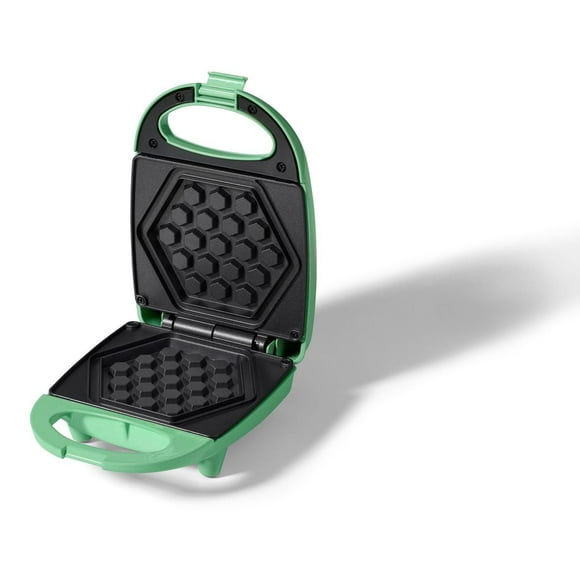 Ricardo Mini Waffle Maker, Non-Stick Plates, Quick Honeycomb Waffles, Compact Vertical Storage, Easy to Clean, 520W, Green