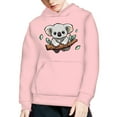thumbnail image 5 of Xoenoiee Cosy Hoodies for Kids with Front Kangaroo Pocket Cute Branch Koala Pink Print Girls Pullover Sweater Long Sleeve Winter Clothing Loose Athletic Wear, S, 5 of 7