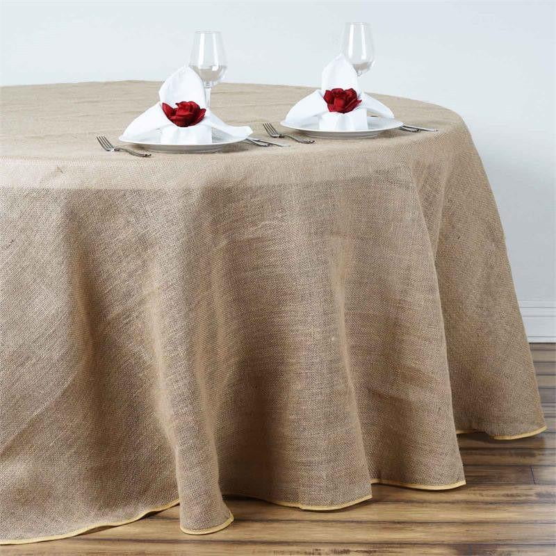 10 pack 90" ROUND BURLAP TABLECLOTH NATURAL TABLE COVER WEDDING PARTY USA *SALE* 
