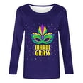 thumbnail image 5 of Aloohaidyvio Mardi Gras Shirts,Womens Long Sleeve Party Blouse Carnival Costume Mask Theme Print Party Tops, Mardi Gras Clothing, 5 of 5