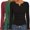 Black / Green / Wine Red (3pcs), variant on Ekouaer Women's Long Sleeve Henley Shirts Ribbed Knit Tops Basic Layering Slim Fit Soft Thermal Undershirts
