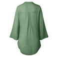 thumbnail image 3 of Womens Work Shirts Loose Lapel Button Down Long Sleeve Womens Sprimg Clothing,Green,M, 3 of 6