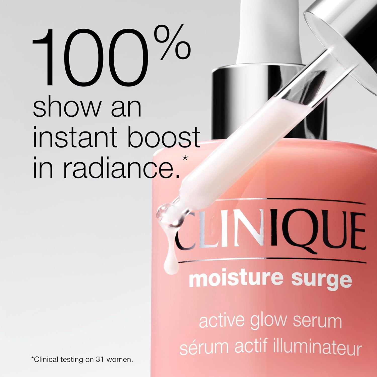 Clinique Moisture Surge Active Glow Serum with Lactic Acid, Hyaluronic Acid + Vitamin C | Hydrating, Lightweight + Oil Free​, 1 fl. oz.
