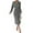 Black, variant on Women's Printed Tie Waist Long Sleeve Midi Shirt Dress 100% Polyester Lightweight Versatile Flowy Elegant Workwear