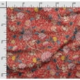 thumbnail image 2 of Soimoi Chinese Floral Printed, Cotton Fleece, Fabric by The Yard Sewing DIY Stretch Fabric 56 Inches Wide, WarmFabric for Hats, Coats, Gloves, Blankets, Red, 2 of 5