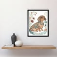 thumbnail image 2 of Dachshund Shorthaired Dog with Ornate Floral Patterns Colourful Colour Pencil Illustration Art Print Framed Poster Wall Decor 12x16 inch, 2 of 5