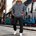 thumbnail image 2 of Mens Hoodie Set Comfortable Loose Fit Two-Piece Outfit with Pocket Drawstring for Daily Wear, Gym & Lounging, Multiple Color Options, 2 of 8
