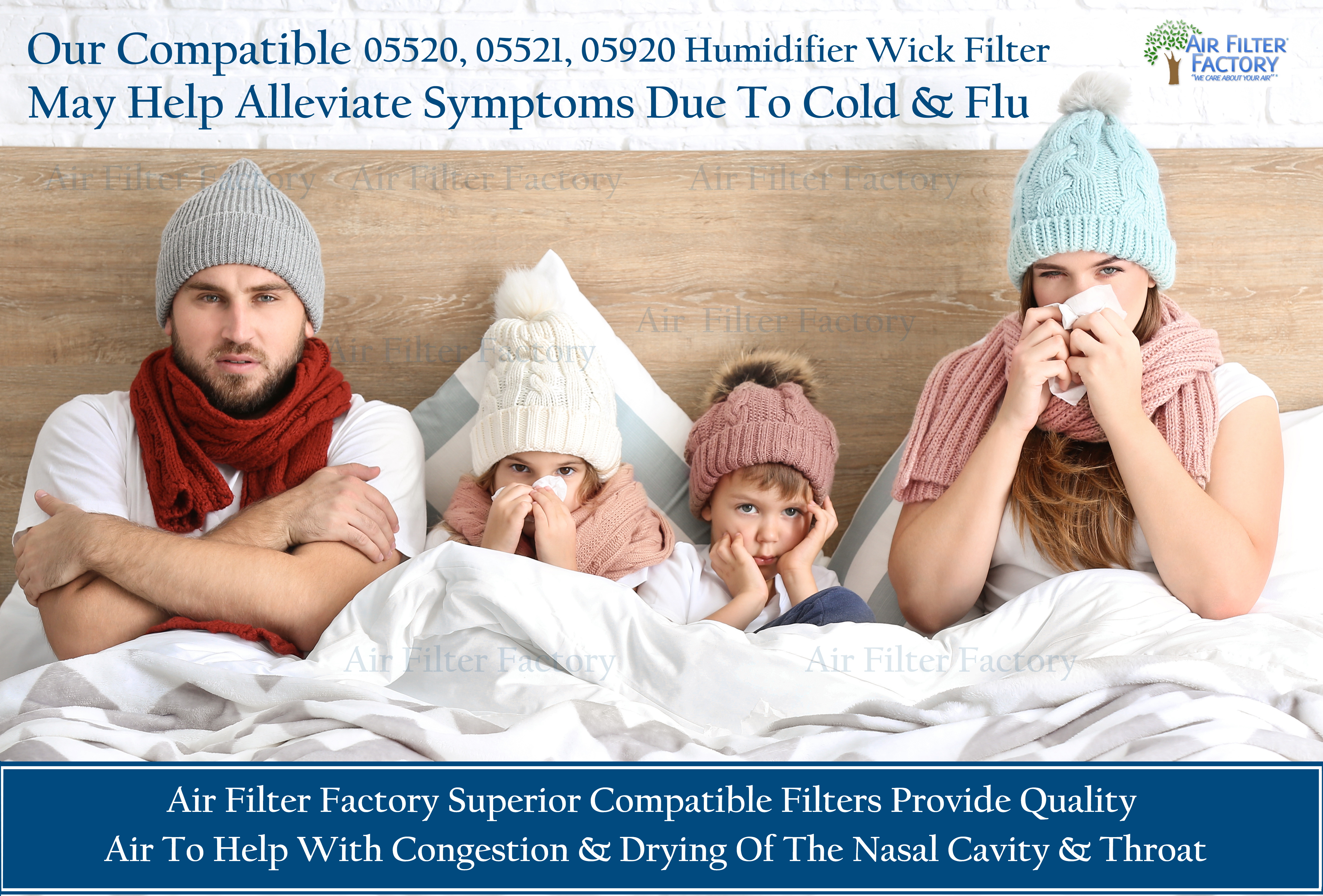 Air Filter Factory Replacement for 05520, 05521, 05920 Hamilton Beach Humidifier Filter 2-Pack