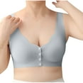 thumbnail image 1 of Plebaso Women's Seamless Front Closure Bras Silk Full Coverage Removable Pads Ladies Everyday Bras with Button, 1 of 7