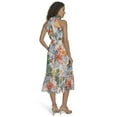 thumbnail image 3 of Falling Flowers Women's Chiffon Mock Neck Sleeveless Midi Dress, Sizes XS-XL, 3 of 6