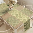 thumbnail image 2 of Ambesonne Autumn Damask Table Runner & Placemats, Retro Floral Elements, Placemat 4 pcs + Runner 14"x90", Beige Green and Dried Rose, 2 of 2