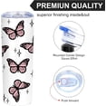 thumbnail image 4 of Butterflies Tumblers Reusable Stainless Steel Beautiful Pink Pattern 20 Oz with Lid,Cup Coffee Vacuum Double Wall Travel Mug,Exquisite Water Bottle Gifts for women,Valentine''s Day, 4 of 6